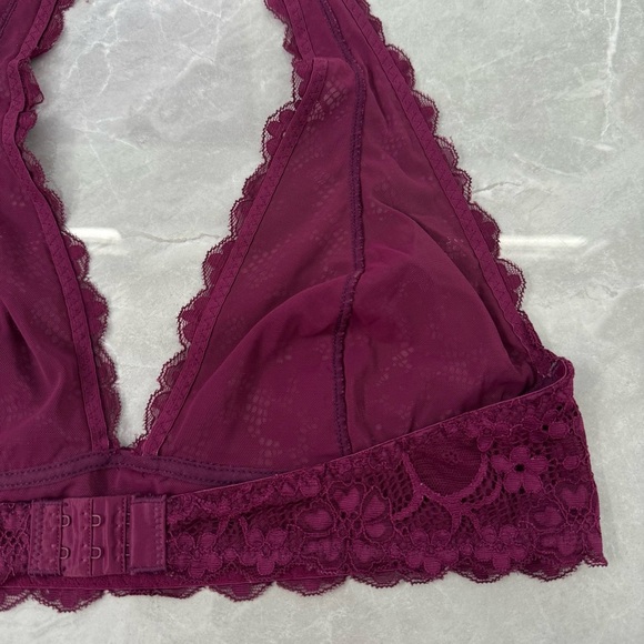 Women’s Intimately Free People Floral Lace Halter V-Neck Bralette Adjustable XL - Picture 9 of 16